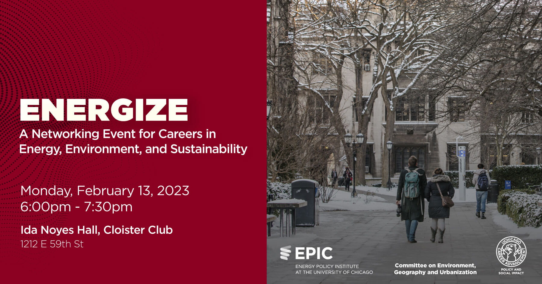 ENERGIZE Career Event graphic, February 13, 2023