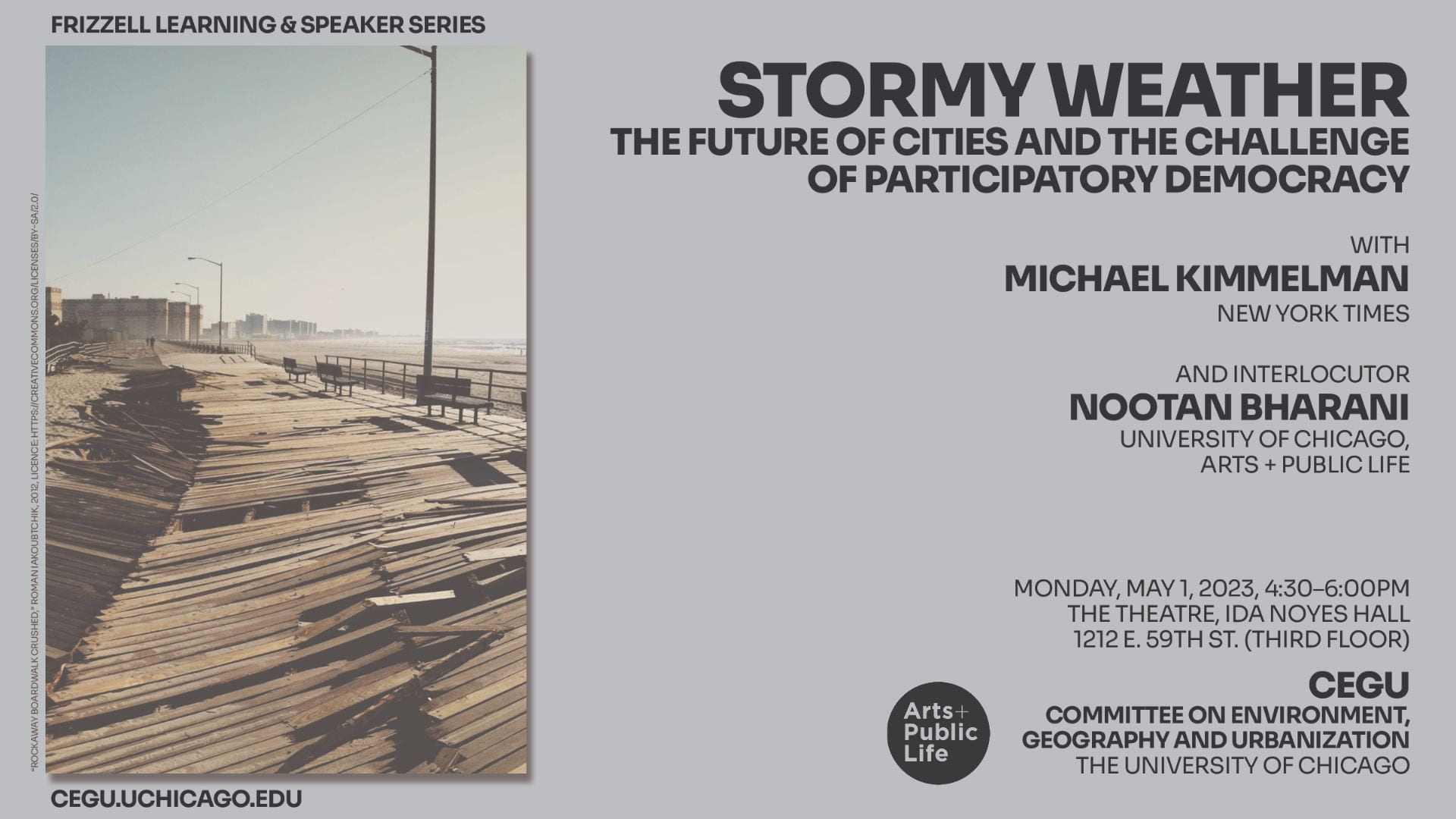 poster for Michael Kimmelman Lecture, May 1, 2023
