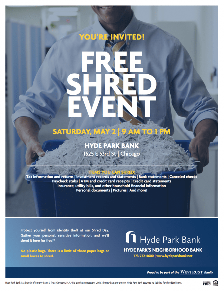 Hyde Park Bank to Host Free Document Shredding Event 53rd Street