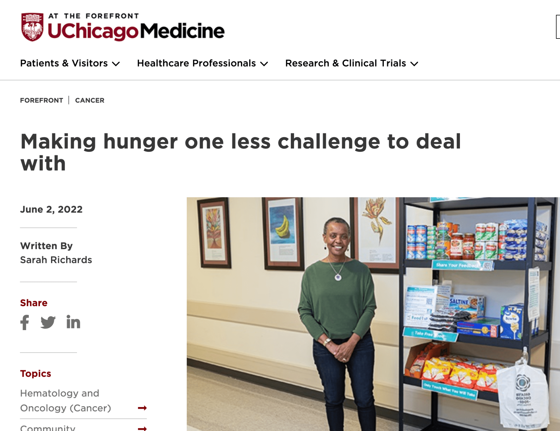 Making hunger one less challenge to deal with