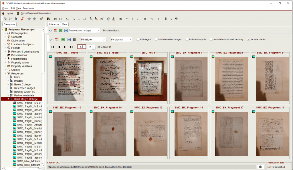 OCHRE Image Gallery, Peripheral Manuscripts Project